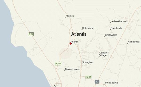 карта Атлантис Кејптаун
