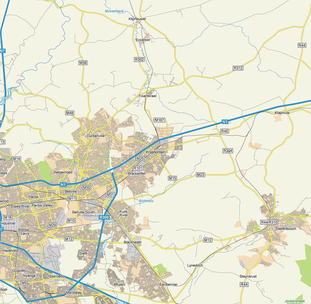 карта Кејптауну Кејптаун