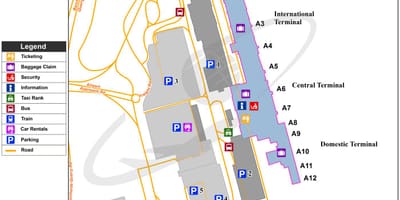 Кејптаун међународни терминал аеродрома мапи