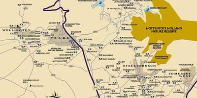 Карта вайнлендс Кејптаун