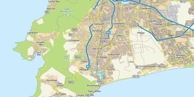 Карта реке дееп Кејптаун